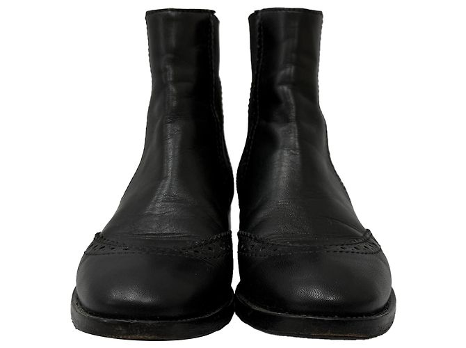 Botas Chelsea con punta perforada Balenciaga en cuero negro - vista 2