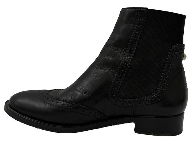 Botas Chelsea con punta perforada Balenciaga en cuero negro - vista 4