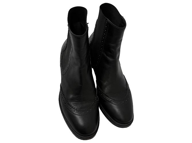Botas Chelsea con punta perforada Balenciaga en cuero negro - vista 5