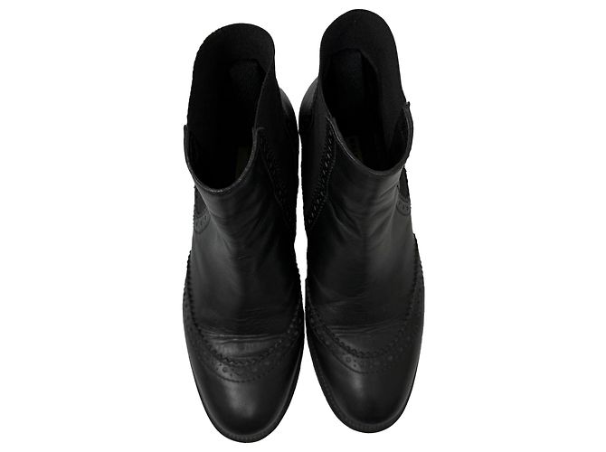 Botas Chelsea con punta perforada Balenciaga en cuero negro - vista 6