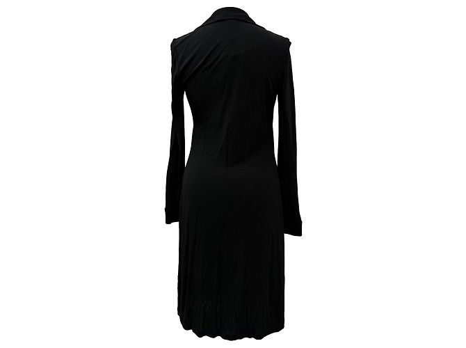 Abito nero in rayon con scollo a V, lunghezza ginocchio di Diane von Furstenberg - vista 3