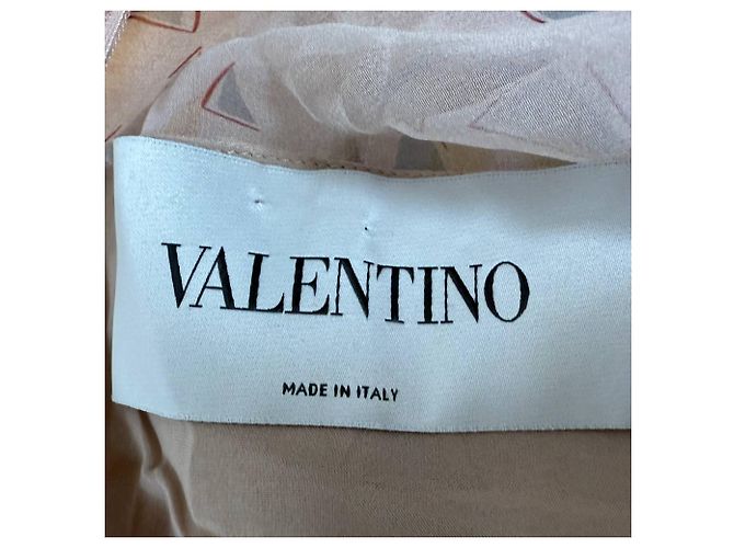 Valentino Garavani Vestido Midi Plisado en Seda Beige Valentino - vista 7