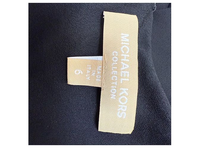 Vestido Midi con Efecto Envolvente en Rayón Negro Michael Kors - vista 5