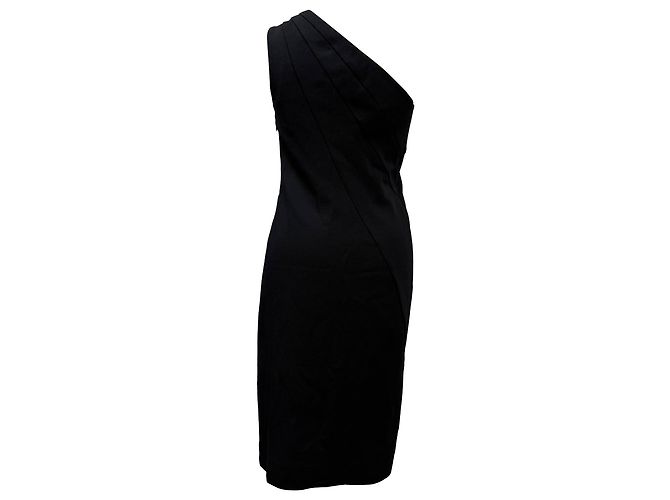 Schwarzes Polyester-Ein-Schulter-Kleid von Diane von Furstenberg, knielang - Ansicht 3
