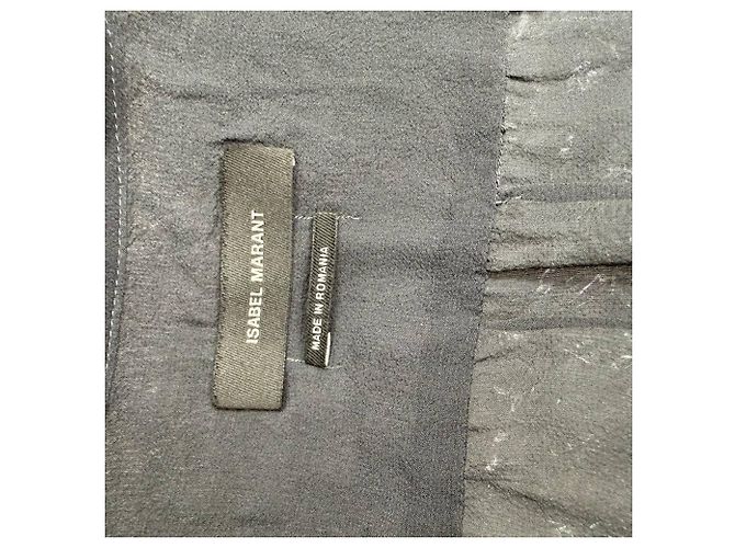 Abito Mini a Maniche Lunghe con Cintura Isabel Marant in Seta Nera Nero - vista 5