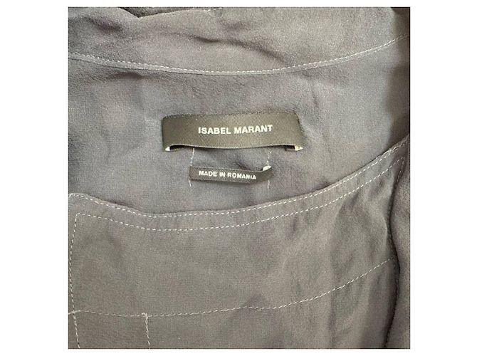 Abito Mini a Maniche Lunghe con Cintura Isabel Marant in Seta Nera Nero - vista 6