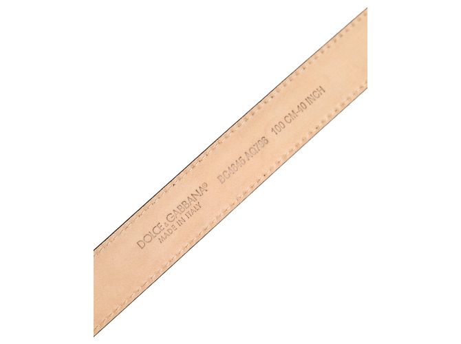 Dolce & Gabbana Gürtel aus metallischem Leder mit silberfarbener Logo-Schnalle - vista 5