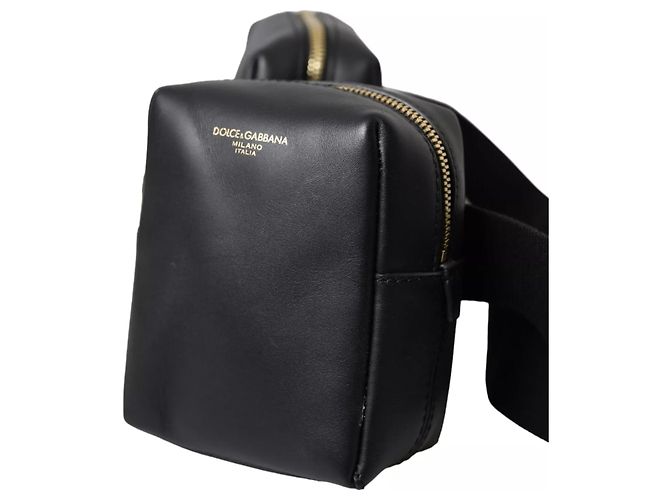 Dolce & Gabbana Borsa a fanny pack doppia cintura in pelle di vitello nera - vista 4