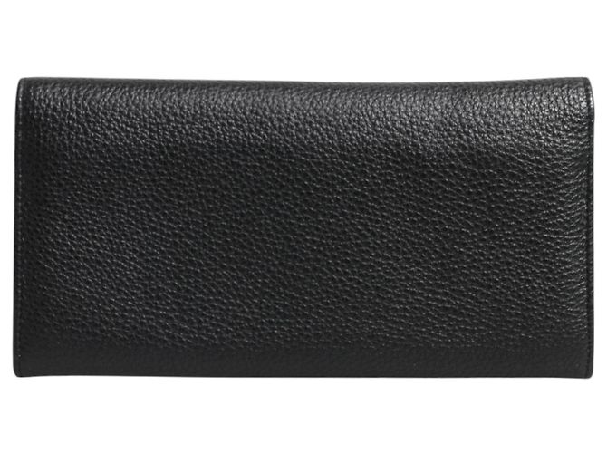 Dolce & Gabbana Black Leather Logo Plaque Trifold Card Holder Wallet - view 4