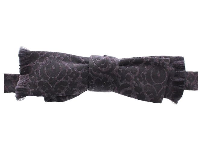 Dolce & Gabbana Gravata borboleta de lã e seda preta cinza - vista 2