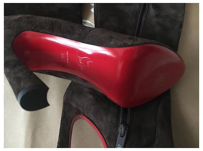 Christian Louboutin Eleonor botta 100 Marrone scuro - vista 2