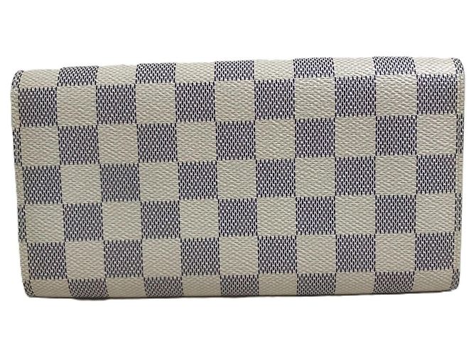 Sarah Louis Vuitton Damier Azur Langbörse Weiß - Ansicht 2