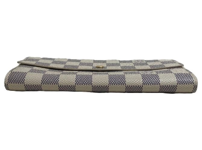Sarah Louis Vuitton Damier Azur Langbörse Weiß - Ansicht 3