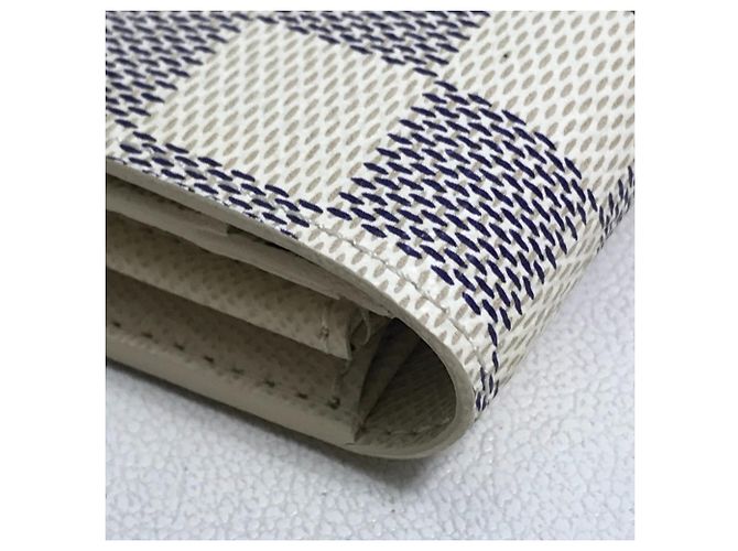 Sarah Louis Vuitton Damier Azur Langbörse Weiß - Ansicht 5