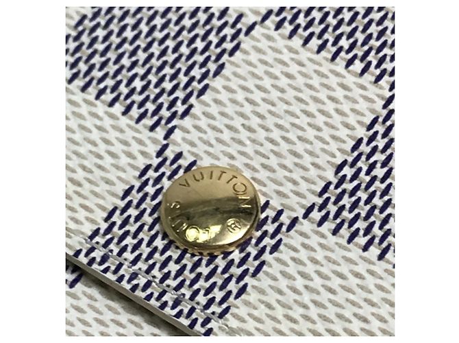 Sarah Louis Vuitton Damier Azur Langbörse Weiß - Ansicht 6