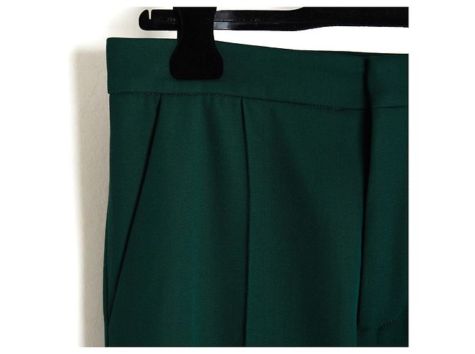 Marni Pantalones Trompeta de Lana Verde Oscuro FR38 IT40 Intl M US28 - vista 2