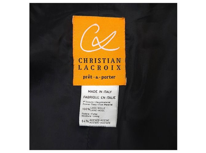 Christian Lacroix giacca nera in lana con maniche a sbuffo Nero - vista 3