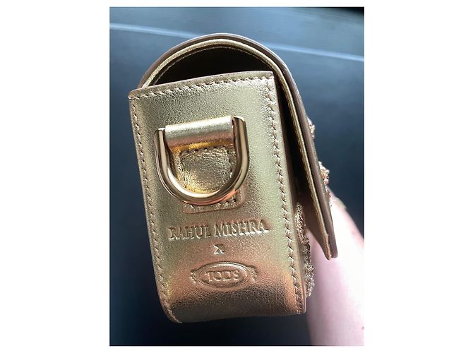 Tod's Rahul Mishra Edizione Limitata Borsa a Soffietto Oro D'oro - vista 11