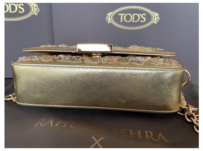 Tod's Rahul Mishra Edizione Limitata Borsa a Soffietto Oro D'oro - vista 6