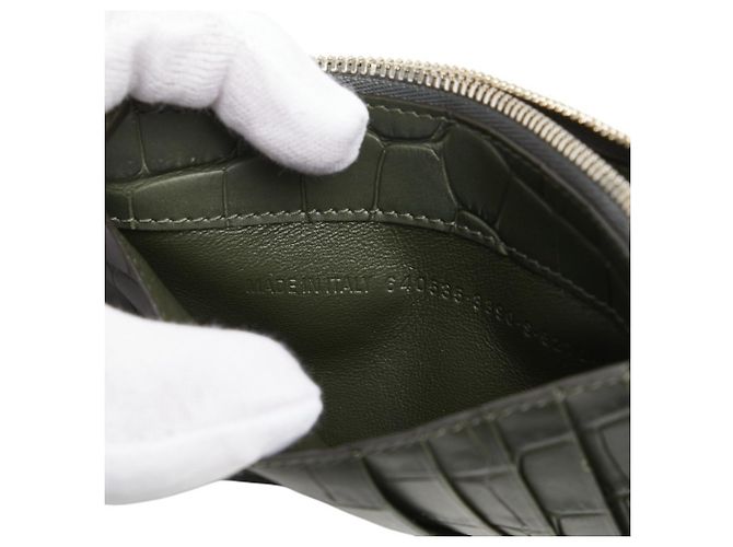 Balenciaga Khaki Leather Card Case - view 10