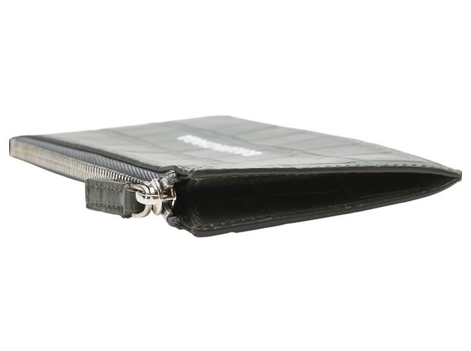 Balenciaga Khaki Leather Card Case - view 5