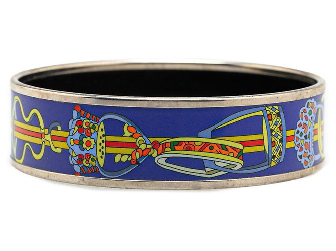 Hermès Emaille GM Cloisonné Armreif Silber Blau Mehrfarben - Ansicht 2