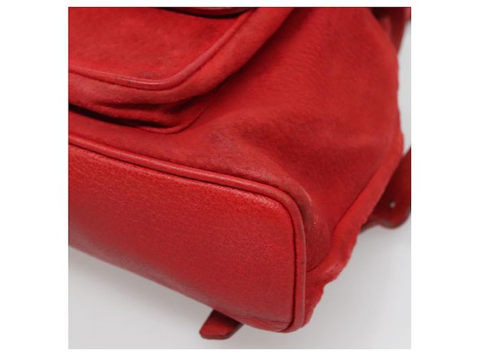 Zaino in Pelle Suede Gucci Bamboo Rosso Oro 003 58 0030 Auth ar13675 D'oro - vista 12