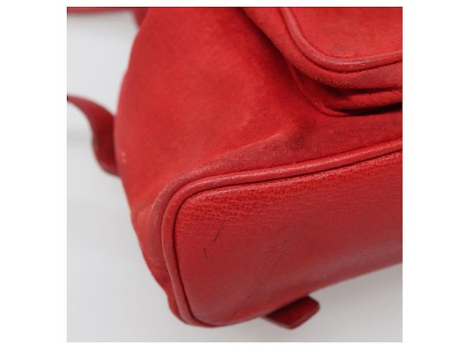 Zaino in Pelle Suede Gucci Bamboo Rosso Oro 003 58 0030 Auth ar13675 D'oro - vista 13
