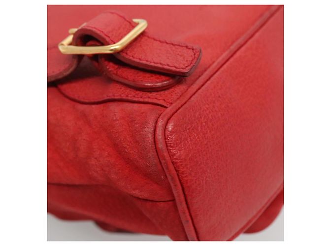 Zaino in Pelle Suede Gucci Bamboo Rosso Oro 003 58 0030 Auth ar13675 D'oro - vista 15