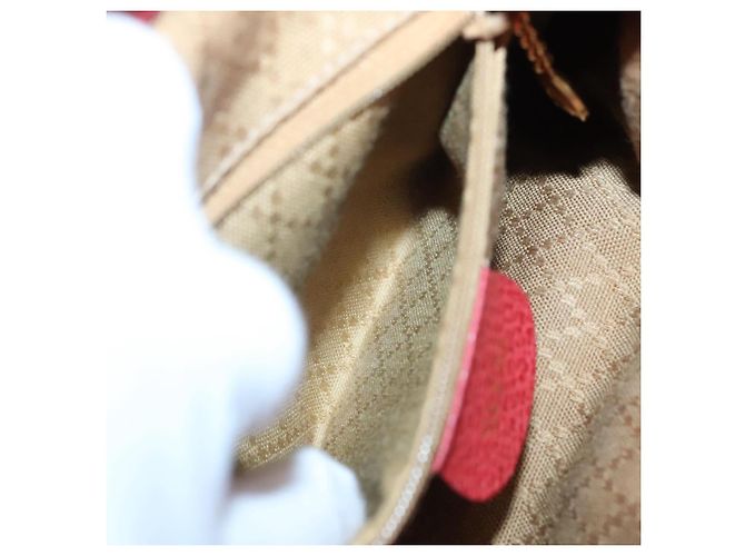Zaino in Pelle Suede Gucci Bamboo Rosso Oro 003 58 0030 Auth ar13675 D'oro - vista 20