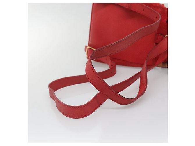 Zaino in Pelle Suede Gucci Bamboo Rosso Oro 003 58 0030 Auth ar13675 D'oro - vista 9