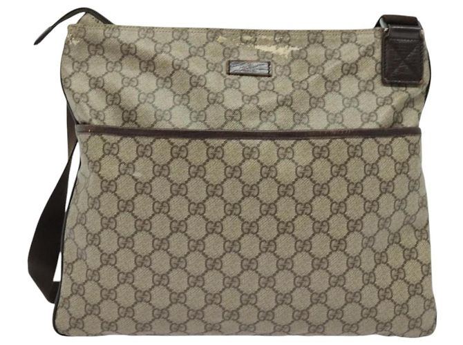 GUCCI GG Supreme Shoulder Bag PVC Beige Silver 141198 Auth 133479 Silvery - view 2