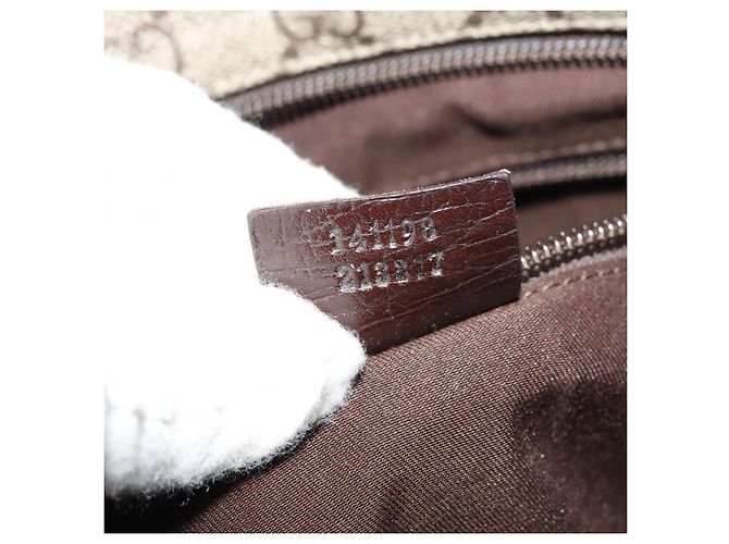 GUCCI GG Supreme Shoulder Bag PVC Beige Silver 141198 Auth 133479 Silvery - view 20