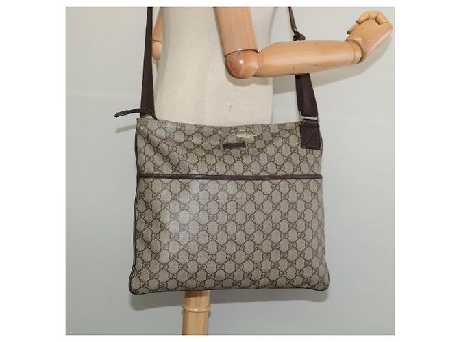 GUCCI GG Supreme Shoulder Bag PVC Beige Silver 141198 Auth 133479 Silvery - view 21