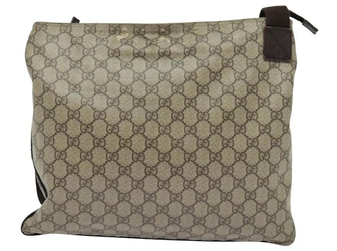GUCCI GG Supreme Shoulder Bag PVC Beige Silver 141198 Auth 133479 Silvery - view 3