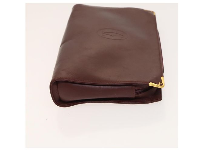 Gianni Versace Cartier Clutch Bag aus Leder 2Set Schwarz Bordeaux Auth BA4804 - Ansicht 11