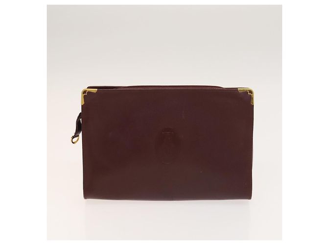 Gianni Versace Cartier Clutch Bag aus Leder 2Set Schwarz Bordeaux Auth BA4804 - Ansicht 9