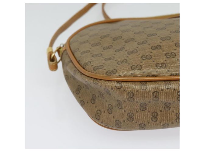Gucci Borsa a Spalla Micro GG Supreme PVC Beige Oro 007 983 1113 Auth BA4814 D'oro - vista 10