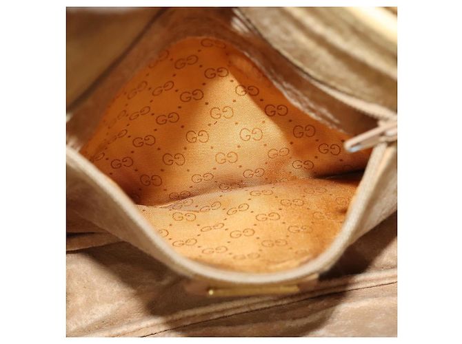 Gucci Borsa a Spalla Micro GG Supreme PVC Beige Oro 007 983 1113 Auth BA4814 D'oro - vista 19