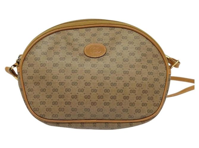 Gucci Borsa a Spalla Micro GG Supreme PVC Beige Oro 007 983 1113 Auth BA4814 D'oro - vista 2