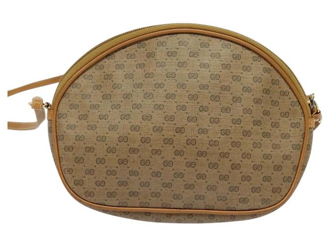 Gucci Borsa a Spalla Micro GG Supreme PVC Beige Oro 007 983 1113 Auth BA4814 D'oro - vista 3
