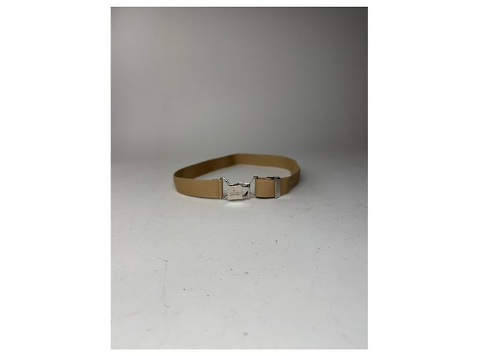 Vintage Gucci Canvas Gürtel beige Silber - Ansicht 10