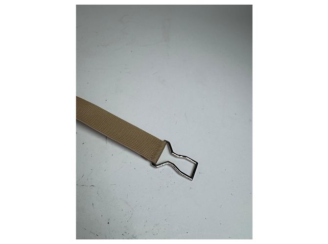 Vintage Gucci Canvas Gürtel beige Silber - Ansicht 7