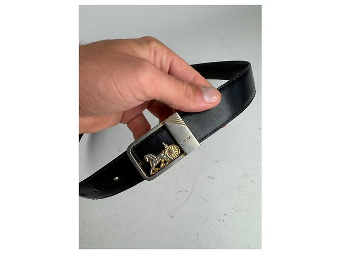 Céline Vintage Celine Paris Ledergürtel schwarz - Ansicht 2