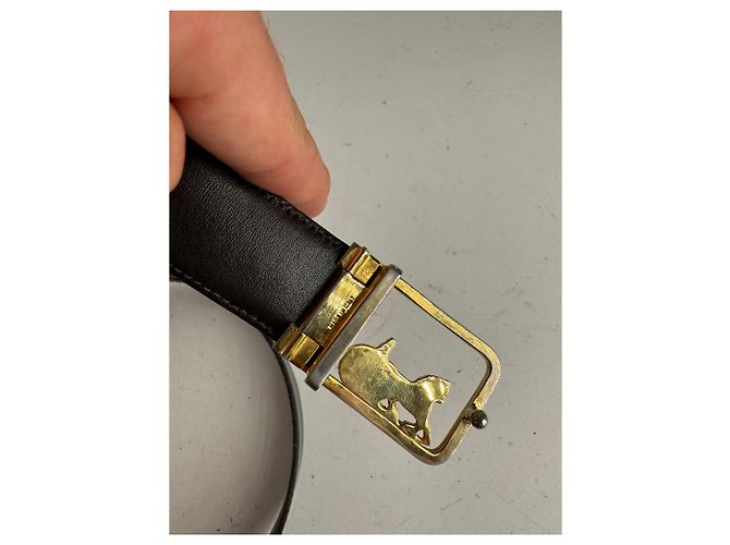 Céline Vintage Celine Paris Ledergürtel schwarz - Ansicht 3