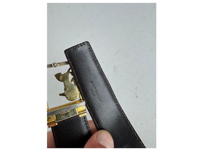 Céline Vintage Celine Paris Ledergürtel schwarz - Ansicht 5