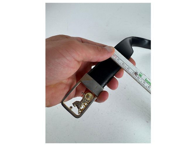 Céline Vintage Celine Paris Ledergürtel schwarz - Ansicht 8