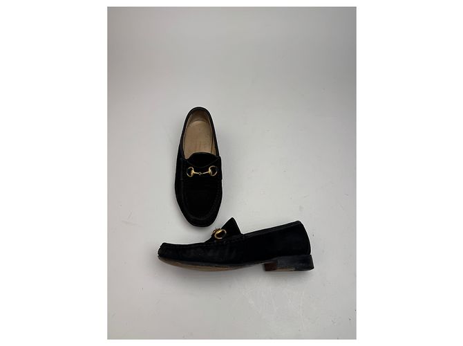 Mocassini Gucci Horsebit vintage in suede nero EU35,5 - vista 10