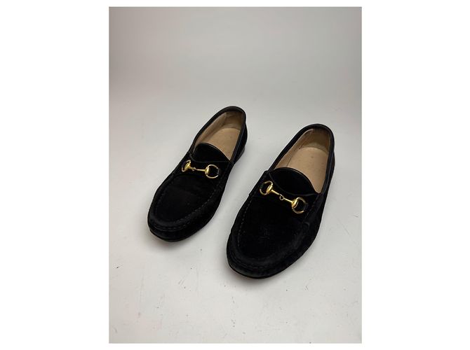 Mocassini Gucci Horsebit vintage in suede nero EU35,5 - vista 2