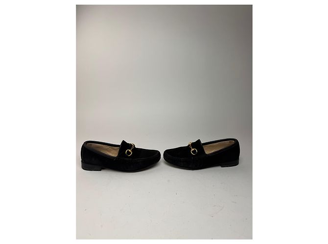 Mocassini Gucci Horsebit vintage in suede nero EU35,5 - vista 5